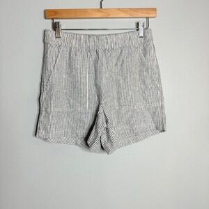J.Crew Linen-blend pull-on short Striped‎ XXS